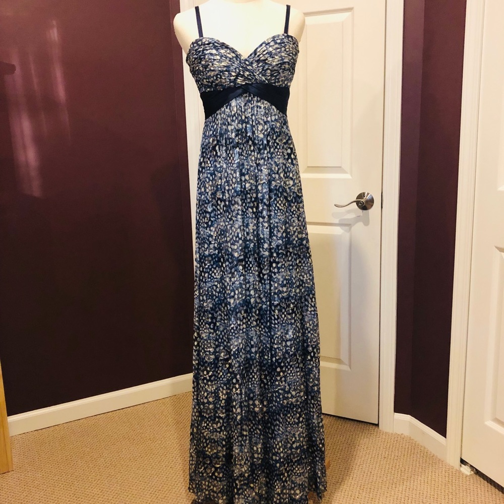 Elegant Blue and White Women's Dress